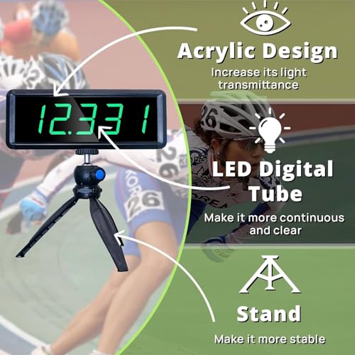 YZ batteriebetriebener drahtloser Laser-Timer für Sprints Rennuhr Renntimer Stoppuhr Elektronisches Fahrrad Speed Training Skating Bahn Feld Timer Motorrad
