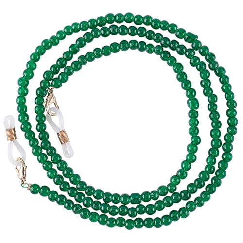 GORGECRAFT 1 Scatola 74cm Catena per Occhiali con Perline Porta Occhiali Intorno al Collo Cinturino Collana Cordino Multifunzionale Elegante Perline Verdi Catena Ferma Occhiali per Donne Occhiali