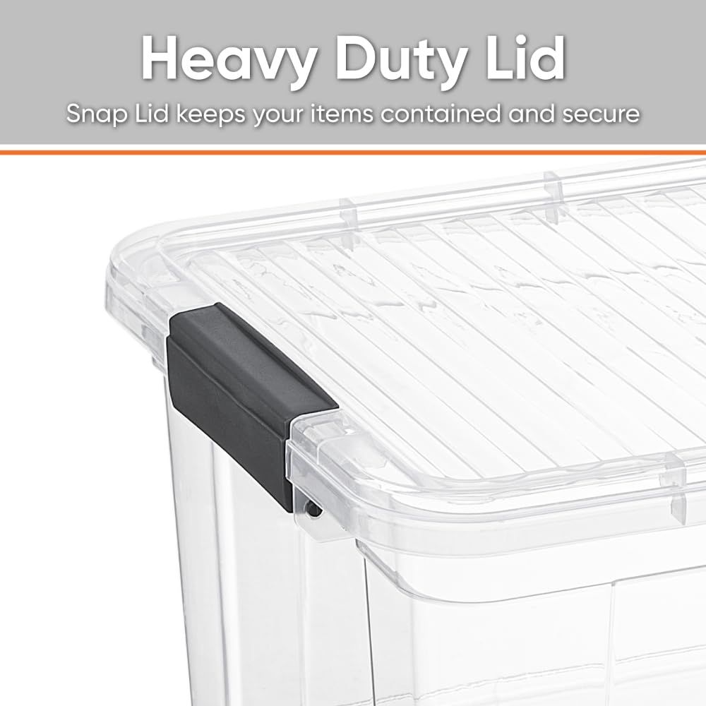 Superio Boîte de rangement transparente avec couvercle, bacs en plastique pour organisation, caisses empilables, sans BPA, non toxique, sans odeur, organiseurs pour la maison, le bureau, l'école et le