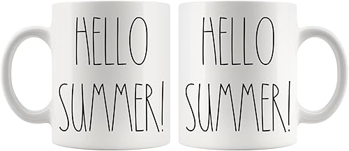 Miniatura 2 de Taza de café con texto en inglés Hello Summer, taza de café personalizada, regalos de cumpleaños con texto personalizado, cumpleaños, familia, feliz