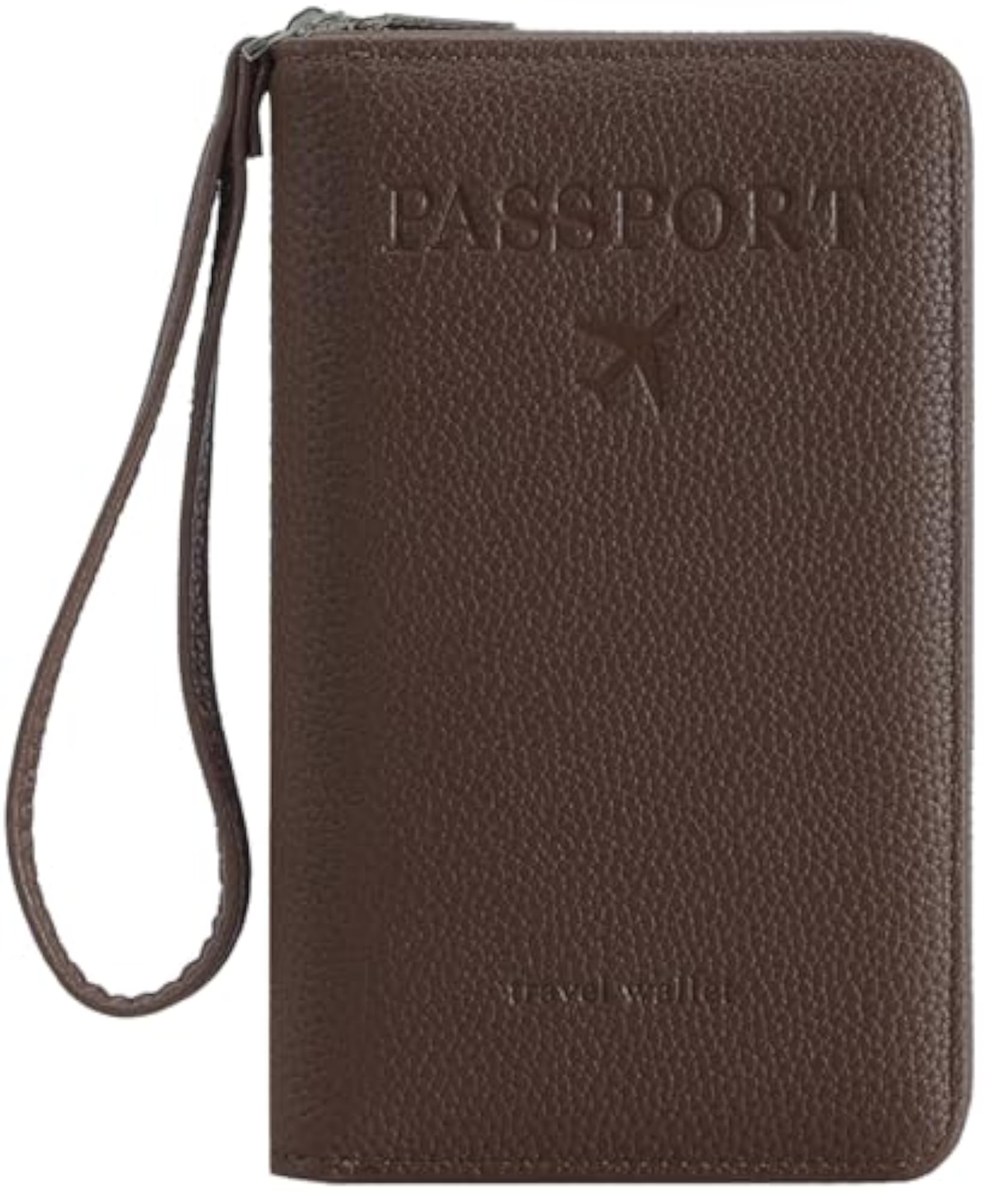 Passport Holder Wallet for Travel, Slim PU Leather Zipper Cover
