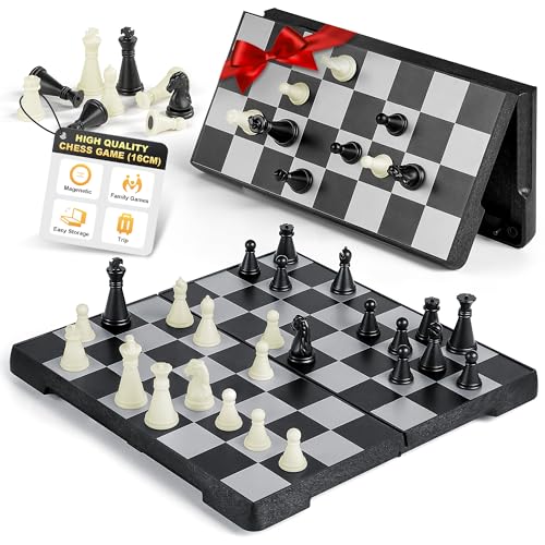 Gibot Magnetisches Mini Reiseschachspiel 16x16 cm
