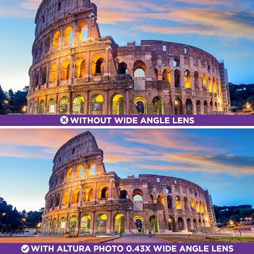 Altura Photo 58MM 0.43x HD Wide Angle Lens with Macro - Attaches to 58MM Filter Thread (Not Camera Body) - DSLR Accessories for Canon Rebel T7, T7i, T8i, T6i, T6s, T6, SL2, SL3, EOS 70D, 77D, 80D, 90D