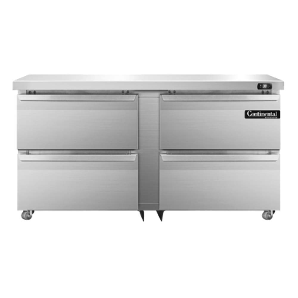 Continental RefrigeratorSW60-U-D Two Section Undercounter Refrigerator 60" W, With Four Drawers