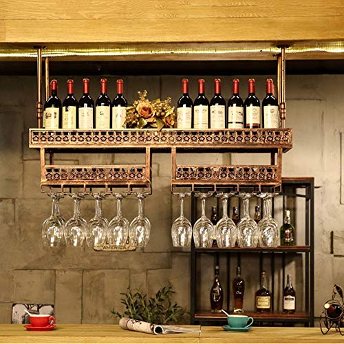 Porte-bouteilles de vin design en fer forgé suspendu élégant pour grand cru