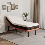 ESHINE Adjustable Bed Frame + 10 Inch Gel Memory Foam Mattress Twin XL Adjustable Bed Bluetooth APP Control, Wireless Remote, Zero Gravity, Anti Snore, Head and Foot Incline, 2000 Series