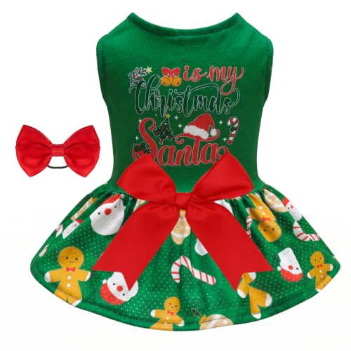 Image of CuteBone Dog Mesh Dress Christmas Puppy Sundress Pet Outfit Summer Fashion for Small Dogs Girl Cat Clothes BF52L-D