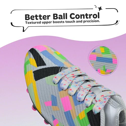 brooman Boys Girls Firm Groud Soccer Cleats Kids Outdoor Football Shoes3