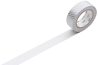 MTWashi Tape MT01D146Z Japanese Washi Masking Tape - Diagonal Stripe, Silver