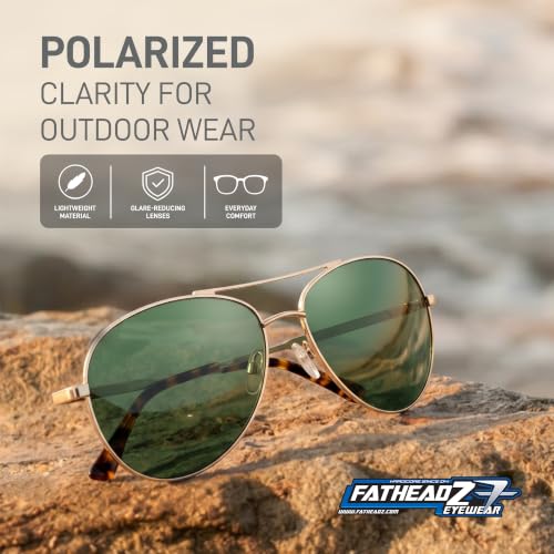 Image of FATHEADZ Oversized Polarized Sunglasses Men & Women - UV Protection RX Ready Wide Fit Eyewear for Outdoor Use - RX Ready