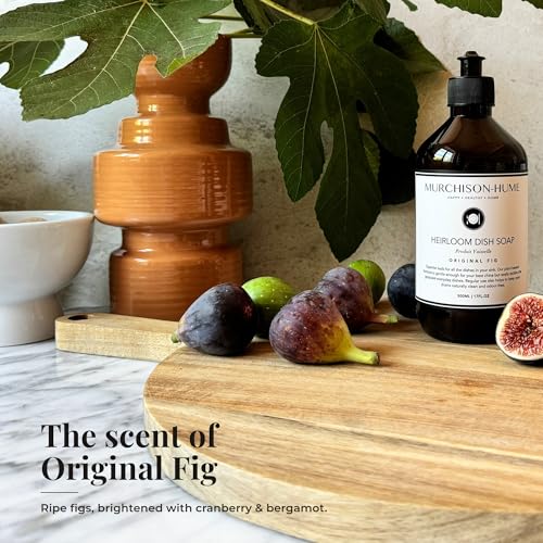 Image of Murchison-Hume Heirloom Dish Soap | Plant-Based Dishwashing Liquid | Cuts Grease | Gentle on Hands | Hypoallergenic | Biodegradable | Safe for Fine China | Original Fig | 17 fl oz