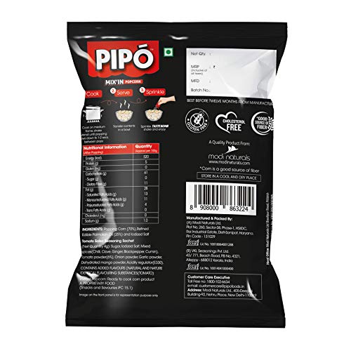 Image of PIPO Mix'in Instant Popcorn with Taste Bomb| Cheese Burst, Peri Peri, Tomato Salsa 60G each