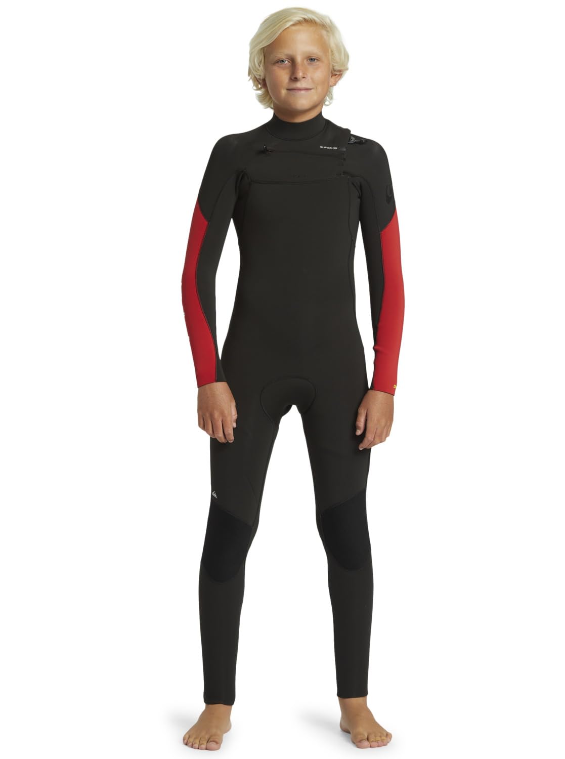 Quiksilver 3/2mm Everyday Sessions - Traje de Surf con Cremallera en el Pecho - Niños 8-16 - Rojo.