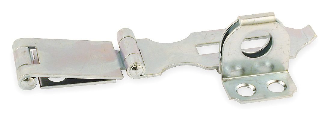 Double Hinge Safety Hasp, Steel, 3 in. L