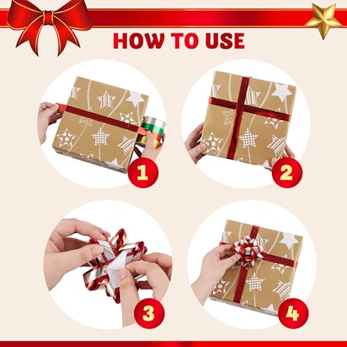 JOYIN 50 PCS Present Bows and Gift Ribbons with 48 Multi-Colored Assorted Size Self Adhesive Gift Bows and 2 Rolls of Curling Ribbons for Gift, Present Wrapping Decoration by JOYIN - Used condition - Image 5