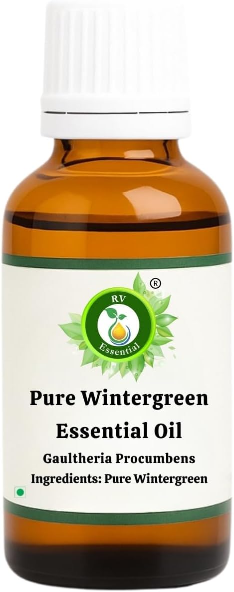Pure Wintergreen Essential Oil 50ml- Gaultheria Procumbens (100% Pure and Natural Steam Distilled) For Skin Face Hair Body Scalp Massage Aromatherapy Diffuser Soap Candle Perfume Making