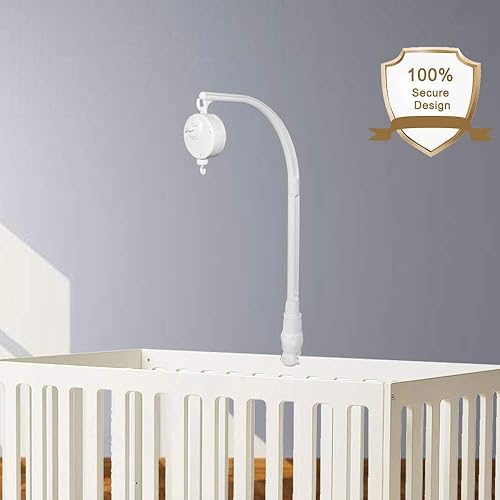 Miniatura 8 de AFUNTA Móvil de bebé de 23 pulgadas para cuna, brazo móvil giratorio ajustable con caja de música, móvil de cuna para decoración de guardería de bebé