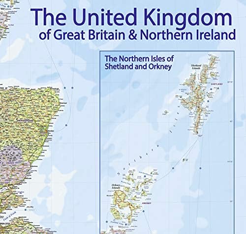 Close Up XXL Premium MAP United Kingdom Giant Poster - 2020 - Great Britain, England - MAPS IN MINUTES 100 x 140cm / 39 x 55in