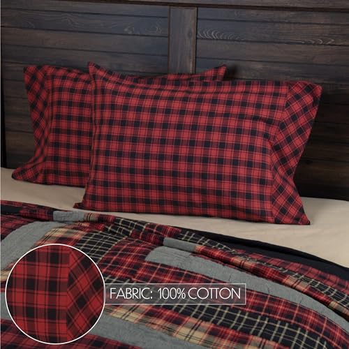 VHC-Brands-Rustic-Lodge-Bedding-Cumberland-Red-Cotton-Pillow-Case-Set-Standard-20-x-30-inches-Chili-Pepper VHC Brands Rustic Lodge Bedding Cumberland Red Cotton Pillow Case Set Standard 20 x 30 inches Chili Pepper