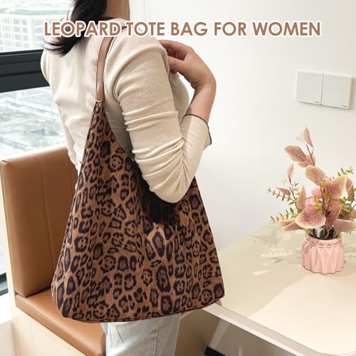 KJMYYXGS Leopard Print Tote Bag for Women Cheetah Purses Leopard Print Large Capacity Vintage Handbag3
