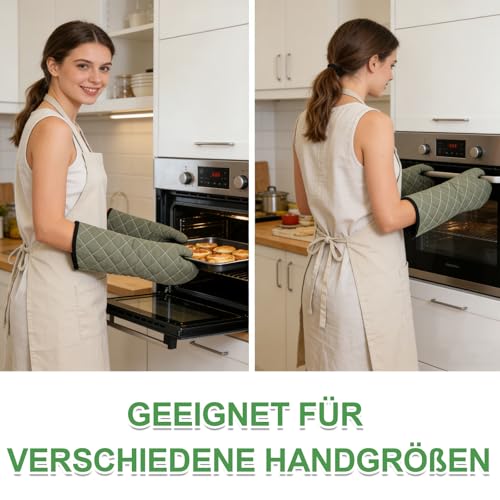 MospdyGear 1 Paar 60 cm Lange Baumwoll-Ofenhandschuhe, Hitzebeständige Backhandschuhe, Geeignet für Industrielle Großöfen und zum Schutz beim Grillen (60 cm)