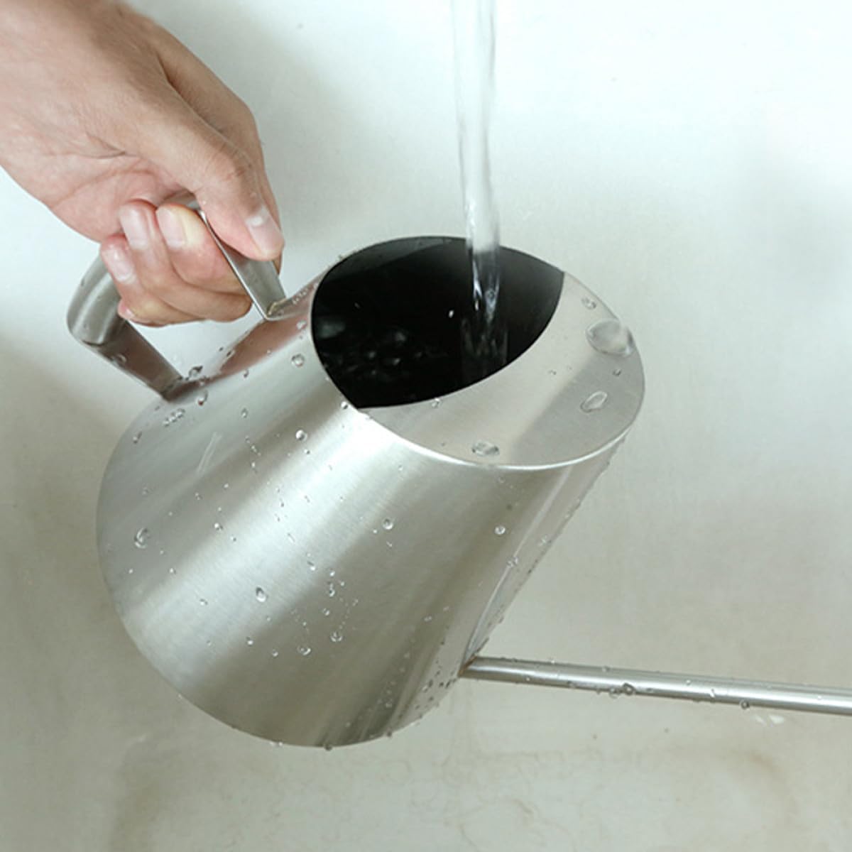 Didiseaon Annaffiatoio Beccuccio e Impugnatura Ergonomica in Acciaio Inox da Giardino 400ml per Fiori e Piante Sospese