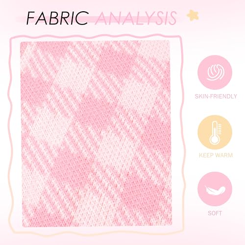 Image of Kawaii Cartoon Cardigan Sweaters for Women Girls Long Sleeve Open Front Knit Cardigans Plaid JK School Uniform