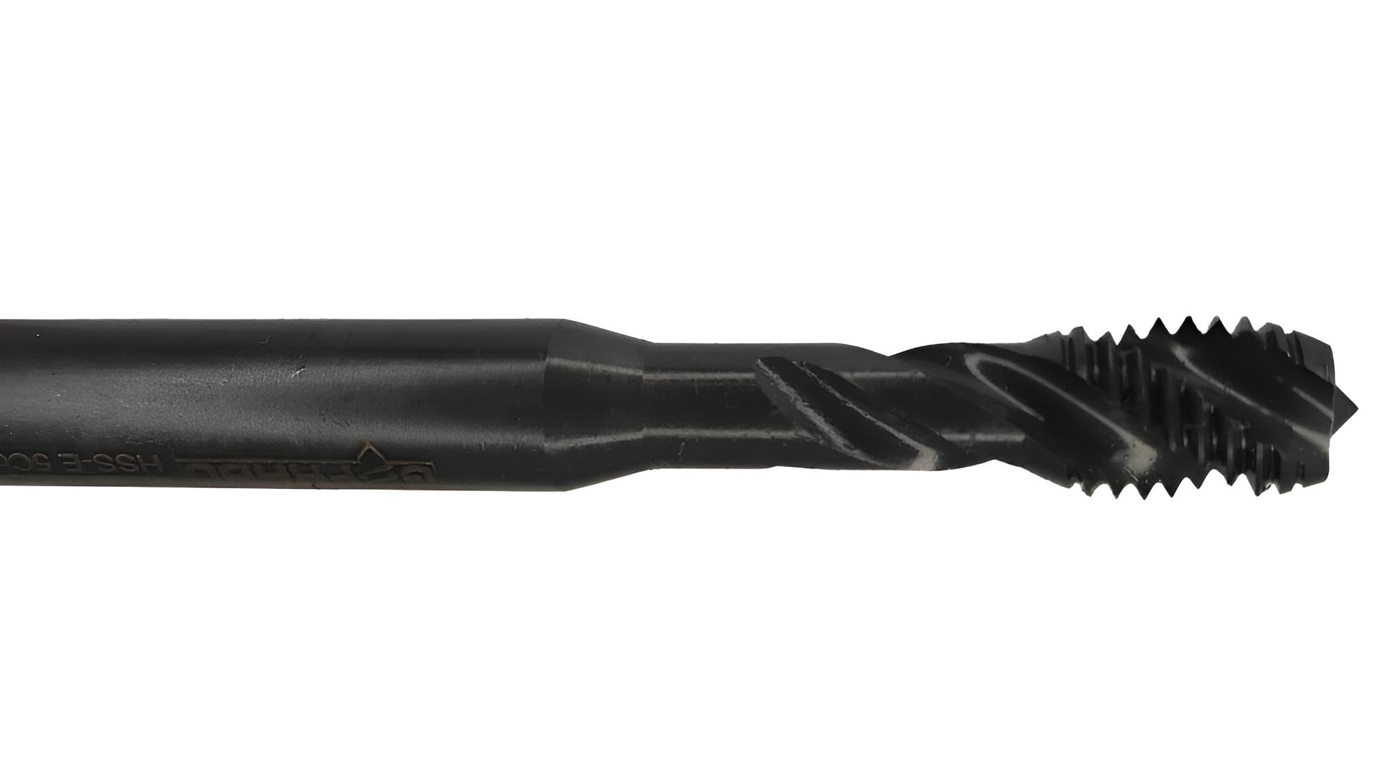 Maschio filettato a macchina HSS-E Co5%, rivestimento TiN, ossidato o vuoto a scelta, filettatura a 40°, per fori ciechi, forma C fino a 800 N/mm² (ossidato, M8)