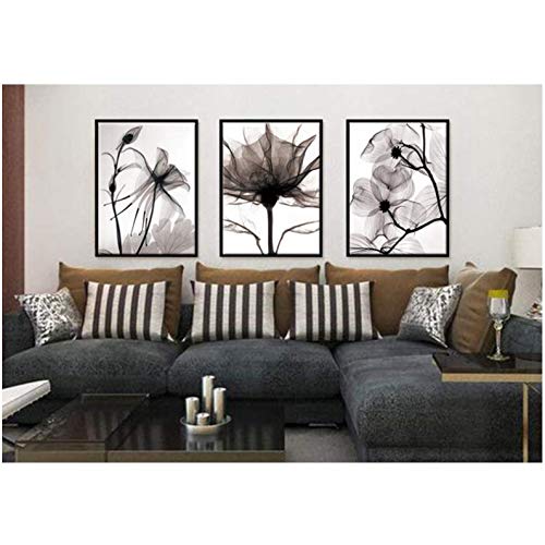 Cuadro de lienzo de flor moderna 50x70cm minimalista sin marco para salon