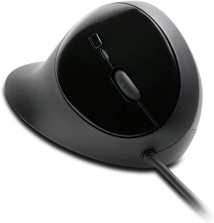 Kensington Wired Ergonomic Mouse - Pro Fit Ergo Wired Mouse for Your Home Office - Laptop/Desktop/PC/Gaming, with USB 3.0 Connection, 4 DPI Settings and 5 Buttons - Black (K75403EU)