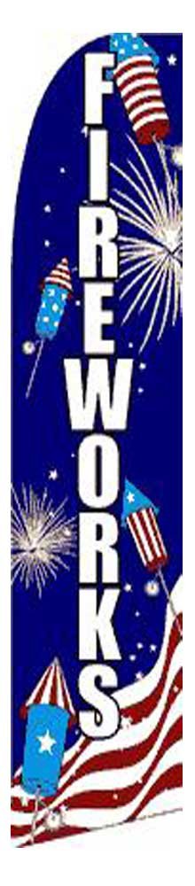 NEOPlex - "Fireworks Patriotic" Swooper Feather Advertising Flag