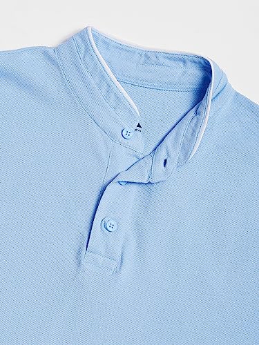 Image of Dennis Lingo Men's Cotton Solid Stand Collar Regular Fit T-Shirt