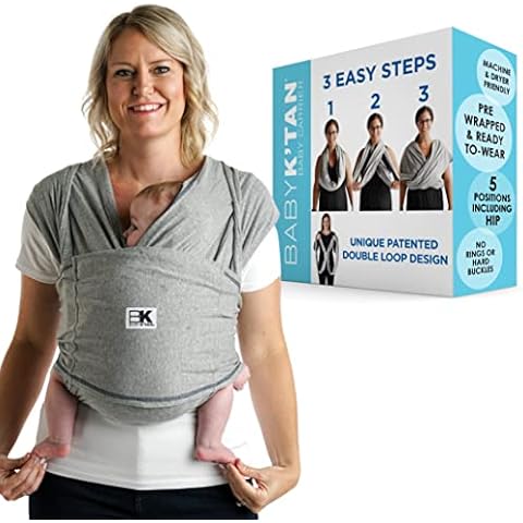Baby K'tan Original Baby Wrap Infant Carrier for Newborn to Toddler (8-35lb)-Simple Pre-Wrapped Cloth Holder for Babywearing-Breathable Stretchy Sling Cover
