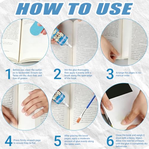 Colle Reliure Livre Transparente, Flexible et Imperméable, Colle à Papier, Extra Forte, pour Réparation de Livres, Reliures, Cadres Photo, Projets de Bricolage, 60 ml – vue 4