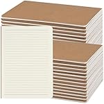 ZCZN 50 Pack A5 Kraft Notebooks Bulk, 8.15x5.5 Inches Lined Paper Journaling Notebooks, Notebooks for Work, Composition Notebooks for School, Journal Notebooks for Office, 60 Pages
