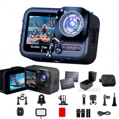 Waterproof Action Camera 5K 60 Ultra HD Video 20MP HDR Touch Screen SuperSmooth Stabilization ZOOM Remote Control with 64GB Card Waterproof 8K 360 Wide-Angle Invisible Selfie Stick Effect CAMERA (4K)