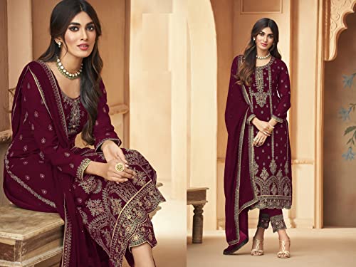 Image of Delisa Indian /Pakistani Wedding Partywear Plus Size Pant Salwar Kameez Ready to Wear Salwar Suit for Womens 01