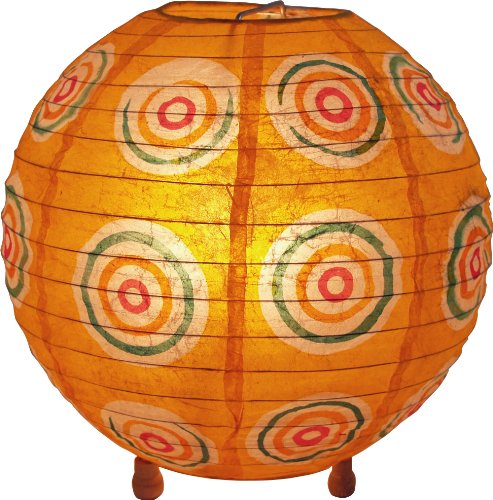 GURU SHOP Lampada da Terra Rotonda Corona in Carta...