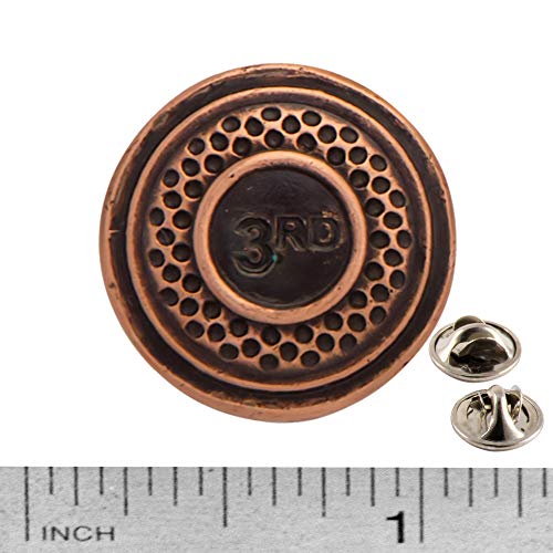 Creative Pewter Designs, Pewter Clay Target 25 Lapel Pin Brooch, AC09625 Copper Plated2