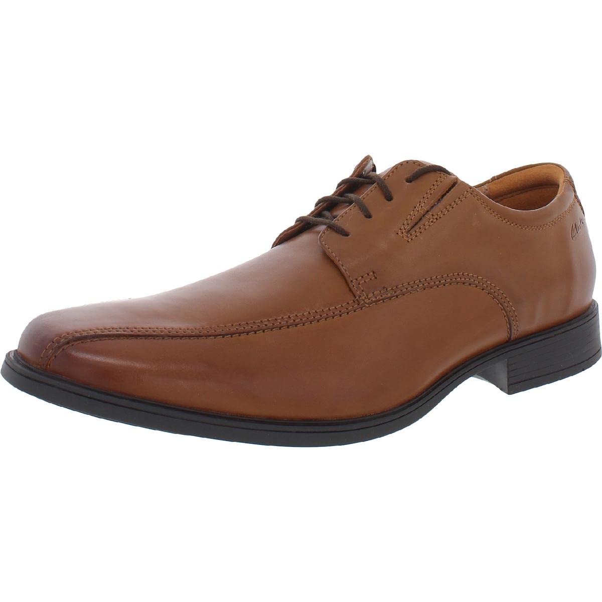 Clarks Tilden Walk, Scarpe Stringate Uomo, Dark Tan Leather, 46 EU Larga