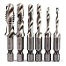 Produktbild Malayas 6PCS Kombi-Bohrer 1/4 HSS M3-M10 Schraube Sechskantschaft Senker Werkzeuge Bohrer-Bit Set
