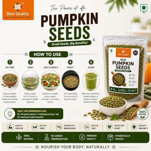 Image of Best Quality Raw Pumpkin Seeds 1kg | Premium Natural Pumpkin Seeds | High Protein, Rich in Fiber & Zinc | Healthy Snack & Daily Nutrition | Unsalted & Unroasted