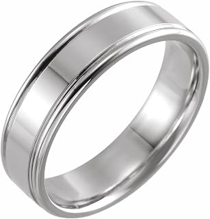 Men's Sterling Silver 6mm Grooved Bridal Wedding Engagement Anniversary Band Ring Fine Jewelry For Men Gifts For Him, Size 15