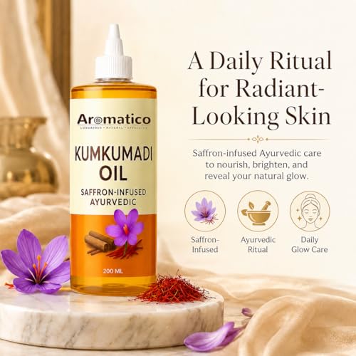 Image of AROMATICO Kumkumadi Face Oil | Ayurvedic Formula for Brightening & Glowing Skin | Hydrating & Instant Radiance - 200 ml