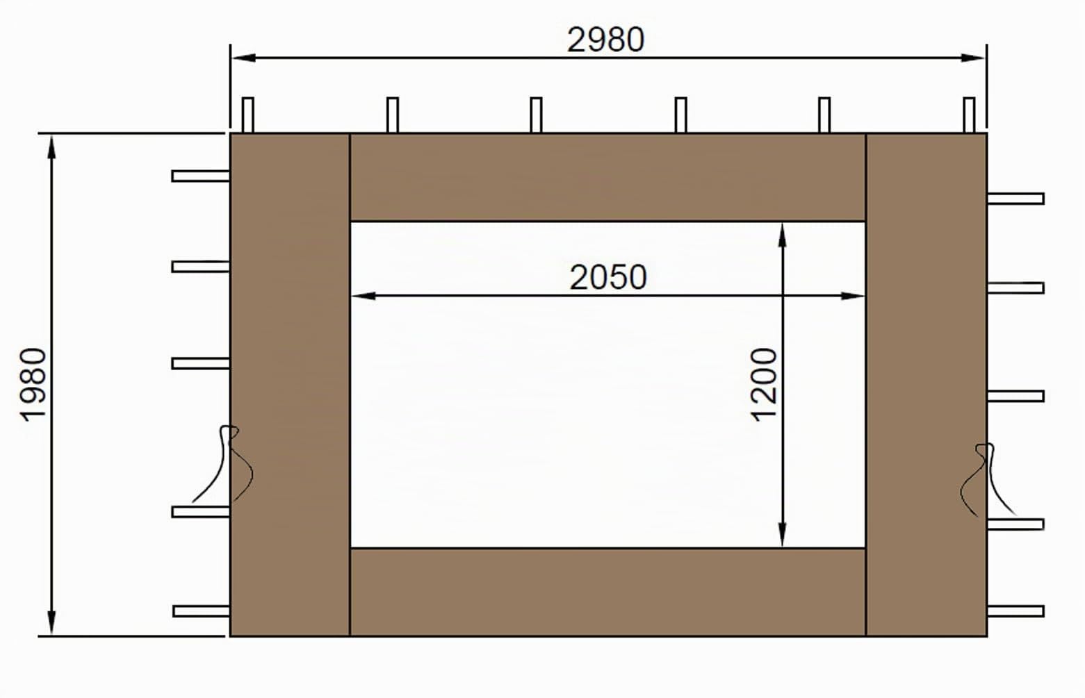 QUICK STAR 2 Pannelli Laterali con finestrella PE 300 / 400x195cm Beige per Gazebo 3x4m