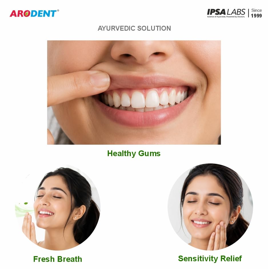 Image of Arodent Ayurvedic Herbal Toothpaste for Gum & Dental Care - 50g | 18 Ayurvedic herbs like Lavang, Vajradanti, Neem & Khair | Gum Health | Plaque Care | Fresh Breath | Strong Teeth