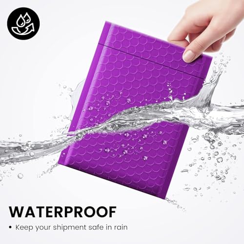 Image of Fuxury Bubble Mailers 6x10 inch 600 Pack Purple Padded Envelopes Usable 6x9 inch | Durable Mailing Envelopes Bubble Padded, Shipping Bags for Mailing,Packaging, Small Business, Boutique, Bulk #0