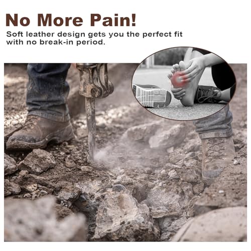 SureTrack Men's 6" Stylish Classic Steel Toe Leather Slip Resistant Durable Breathable Work Boots H849924