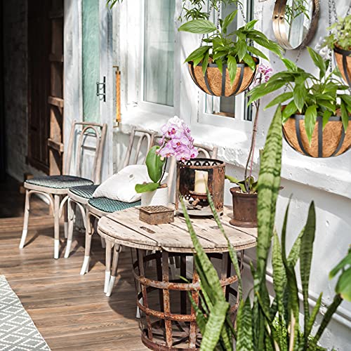 Relaxdays plantenhanger set van 3, met 3 houders, kokos, 21 liter, met ketting, diameter 30 cm, hanging basket, bruin - Afbeelding 6