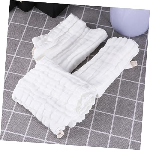 4pcs Soft Cotton Gauze Handkerchiefs Quick Dry Washcloths Absorbent Muslin Bibs for Newborns Pre Washed and Breathable Towel White2